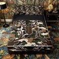 thumbnail image 1 of Castle Fairy Classic Camo Outline Deer Zipper Twin Comforter Sets with Fitted Sheet and 2 Pillowcases,Abstract Camouflage Animal Zipper Bedding Set,Olive Brown Cream,Black Reversible,4-Piece, 1 of 6