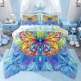 thumbnail image 1 of Castle Fairy Colorful Butterfly Twin Comforter Sets for Female,Exotic Style Bedding Set, 1 of 8