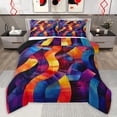 thumbnail image 1 of Castle Fairy Colorful Gradient Stripes Full Size Comforter Sets,Vintage Lines Bedding Sets, 1 of 8