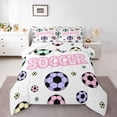 thumbnail image 1 of Castle Fairy Colorful Soccer Full Size Comforter Sets for Kids Children,Sport Bedding Sets, 1 of 8