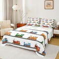 thumbnail image 1 of Castle Fairy Colorful Train 4 Pieces Queen Sheet Sets for Boys Teens Men,Steam Engine Ultra Soft Flat Sheet,Railway Railroad Queen Fitted Sheet,Luxury Bedroom Decor, 1 of 7