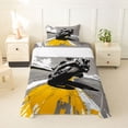 thumbnail image 1 of Castle Fairy Comic Sport Bike Twin Sheet Sets 3pcs for Teens, Gray Track Speed Bedding for Teen Bedroom, Gray Yellow, 1 of 6