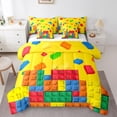 thumbnail image 1 of Castle Fairy Construction Game 7-Piece Twin Bedding Sets for Children,Colorful Brick Bedding Comforter Set,Building Blocks Breathable Sheet Sets,Super Cozy Room Decor, 1 of 8