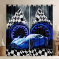 thumbnail image 1 of Castle Fairy Cool Blue Racer Black Out Curtains for Youngster, Speed Decor Element Curtains Pack of 2 (42x63 Each) for Bedroom, Royal Navy Tone, 1 of 6