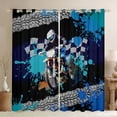 thumbnail image 1 of Castle Fairy Cool Dirt Bike Black Out Curtains for Boys, Bold Motocross Graphic Curtains Pack of 2 (42x63 Each) for Bedroom, Blue, 1 of 6