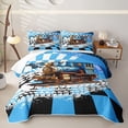 thumbnail image 1 of Castle Fairy Cool Steam Train Twin Quilt Set for Boys,Retro Locomotive Graphic Twin Coverlet Set for Bedroom,Blue, 1 of 7