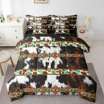 Castle Fairy Cow Print 7-Piece Twin Bedding Sets for Teens Women Men,Bohemian Aztec Bedding Comforter Set,Exotic Style Breathable Sheet Sets,Super Cozy Room Decor