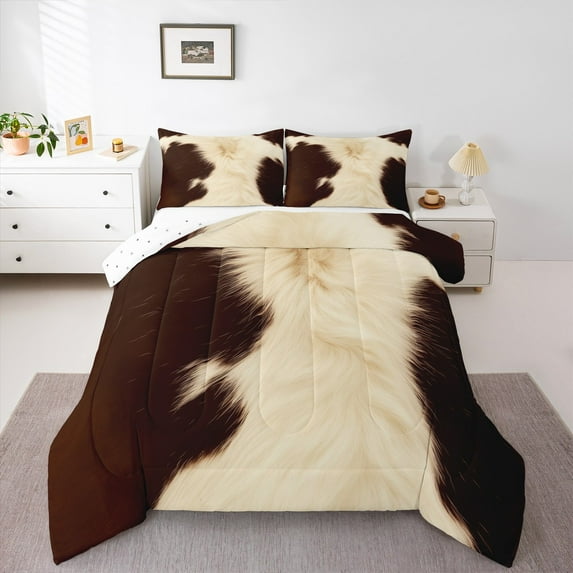 Castle Fairy 3-Piece Full Cow Print Bedding Comforter Set