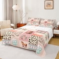 thumbnail image 1 of Castle Fairy Cowgirl Boots 4pcs Bed Sheets for Kids Children Teenagers,Western Floral Cactus King Sheets,Old Fashion Leopard Print Super Cozy Sheet Set,Lightweight Room Decor, 1 of 7