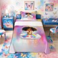thumbnail image 1 of Castle Fairy Cute Angel Girl Twin Sheets 3pcs,Sparkle Cloud Pattern Bedding,Pink White,1 Fitted Sheet, 1 Flat Sheet and 1 Pillowcase, 1 of 6