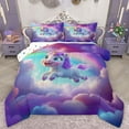 thumbnail image 1 of Castle Fairy Cute Animal Unicorn Bedding Comforter Set 2pcs for Preppy Children Kids,Dreamy Princess Twin Comforter Sets Microfiber,Kawaii Rainbow Breathable Bedding Set,Breathable Home Decor, 1 of 8