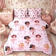 thumbnail image 1 of Castle Fairy Cute Ballet Girl King Bedding 7pcs,Kawaii Flowers Dance Theme King Bed in a Bag,Pink White,Grey Reversible, 1 of 7