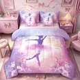 thumbnail image 1 of Castle Fairy Cute Ballet Girl Twin Bedding 7-Piece,Dreamy Princess Flowers Bedding Comforter Set,Pink Purple,Grey Reversible, 1 of 7