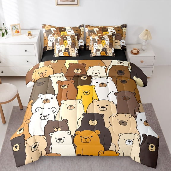 Castle Fairy Cute Bear Bedding Comforter Set,Cartoon Animal King Bedding Sets