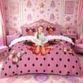 thumbnail image 1 of Castle Fairy Cute Black Girl Bedding,Polka Dot Butterfly Duvet Cover Full,Pink,1 Duvet Cover and 2 Pillowcases, 1 of 6