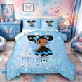 thumbnail image 1 of Castle Fairy Cute Bow Black Kawaii Princess King Size Comforter Sets 3pcs,Crystal Glitter Gradient Theme Comforters King Size,Baby Blue Cyan Silver,1 Comforter and 2 Pillowcases, 1 of 6