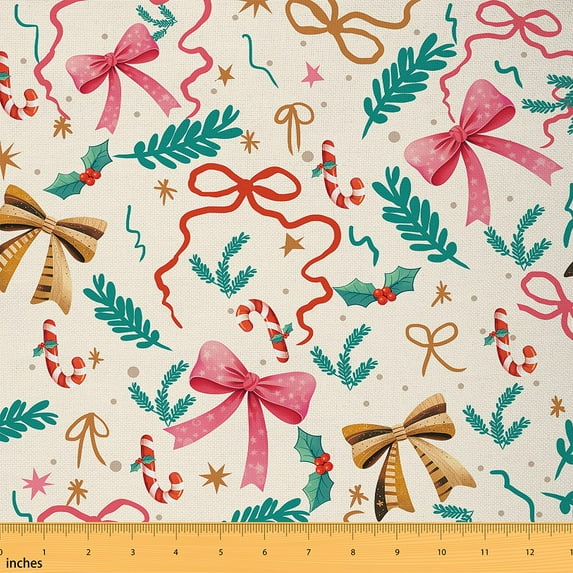 Castle Fairy Cute Bow Fabric by the Yard 1 Yard,Teal Pink Home Decor Fabric by the Yard,Happy New Year Room Decor Fabric by the Yard,Luxury Girls Bedroom Decor