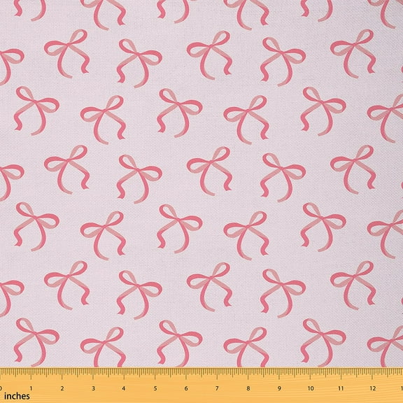 Castle Fairy Cute Bow-Tie Fabric by the Yard 1 Yard,Pink Bowknot Home Decor Fabric by the Yard,Kawaii Bow Room Decor Fabric by the Yard,Super Cozy Cartoon Room Decor