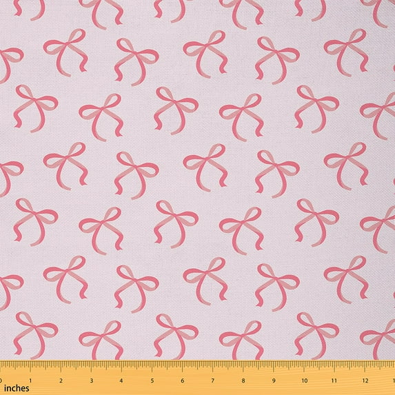 Castle Fairy Cute Bow-Tie Fabric by the Yard 3 Yard,Pink Bowknot Fabric for Sewing,Kawaii Bow Room Decor Fabric by the Yard,Super Cozy Cartoon Room Decor