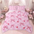 thumbnail image 1 of Castle Fairy Cute Bow Tie Queen Comforter Set,Love Heart Print Bedding Comforter Set, 1 of 7