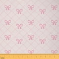 thumbnail image 1 of Castle Fairy Cute Bowknot Ribbon Fabric by the Yard 2 Yards, Girls Pink Checkered Fabric for Sewing, Princess Bow Tie Home Decor Fabric by the Yard, Super Cozy Room Decor, 1 of 6