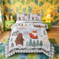 thumbnail image 1 of Castle Fairy Cute Camo Woodland Animal King Size Comforter Sets 3pcs,Fox Bear Deer Puppy Pine Comforters King Size,Gray Cream White,Grey Reversible,1 Comforter and 2 Pillowcases, 1 of 6
