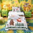 thumbnail image 1 of Castle Fairy Cute Camo Woodland Animal Twin Sheets 3pcs,Fox Bear Deer Puppy Pine Bedding,Sage Cream White,1 Fitted Sheet, 1 Flat Sheet and 1 Pillowcase, 1 of 6