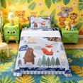 thumbnail image 1 of Castle Fairy Cute Camo Woodland Animal Twin Sheets 3pcs,Fox Bear Deer Puppy Pine Bedding,Sky Blue Cream,1 Fitted Sheet, 1 Flat Sheet and 1 Pillowcase, 1 of 6