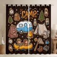 thumbnail image 1 of Castle Fairy Cute Camping Bear Blackout Curtains Set of 2 (52x84 Each) for Kids, Whimsical RV Tent Window Curtains for Bedroom, Brown Blue, 1 of 6