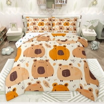 Castle Fairy Cute Capybara Twin Comforter Sets,Kawaii Animal Bedding Set