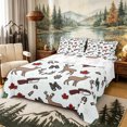 thumbnail image 1 of Castle Fairy Cute Cartoon Hunting Deer Queen Size Sheets 4 Pieces,Maple Leaf Animal Queen Sheet Sets,Brown Green White,1 Fitted Sheet,1 Flat Sheet and 2 Pillowcases, 1 of 6