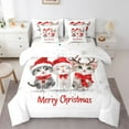 thumbnail image 1 of Castle Fairy Cute Cats 7 Pieces Bedding Comforter Set for Kids,Red Bowknot Full Bedding Set Lightweight,Merry Christmas Fitted Sheet Flat Sheet,Lightweight Room Decor, 1 of 8