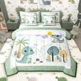 thumbnail image 1 of Castle Fairy Cute Dino 7Pcs Bedding Comforter Set for Children Kids Boys,Green Dinosaur Queen Bedding Sets Super Cozy,Woodland Animal Queen Sheet Sets,Lightweight Room Decor, 1 of 8