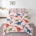 thumbnail image 1 of Castle Fairy Cute Dino Full Size Comforter Sets,Jungle Wildlife Dinosaur Bedding Sets, 1 of 8