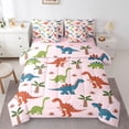 thumbnail image 1 of Castle Fairy Cute Dino Twin Bedding Sets,Jungle Wildlife Dinosaur Bedding Comforter Set, 1 of 8