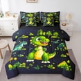 thumbnail image 1 of Castle Fairy Cute Dino Twin Bedding Sets,Jungle Wildlife Dinosaur Bedding Comforter Set, 1 of 8