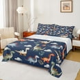 thumbnail image 1 of Castle Fairy Cute Dinosaur Queen Sheet Sets for Kids Teens,Cartoon Wildlife Dino Bed Set, 1 of 7
