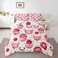thumbnail image 1 of Castle Fairy 2-Piece Twin Comforter Set with Cute Dog Strawberry Cake Design, 1 of 8