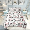 thumbnail image 1 of Castle Fairy Cute Excavator 7-Piece Queen Bedding Set: Child Geometric Lattice Black Green Lightweight, 1 of 8