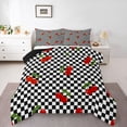 thumbnail image 1 of Castle Fairy Cute Fruit Cherry Full Size Comforter Sets,Vintage Checkered Bedding Sets, 1 of 8
