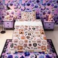 thumbnail image 1 of Castle Fairy Cute Halloween Stamp Twin Sheets 3pcs,Ghost Pumpkin Bat Doodle Motif Bedding,Blush Cream Black,1 Fitted Sheet,1 Flat Sheet and 1 Pillowcase, 1 of 6