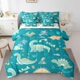 thumbnail image 1 of Castle Fairy Cute Jungle Dino Bedding Comforter Set 7 Pieces for Kids Teens Boys,Cartoon Rainbow Dinosaur Full Bedding Set Lightweight,Kawaii Animal Fitted Sheet Flat Sheet,Breathable Home Decor, 1 of 8