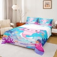 thumbnail image 1 of Castle Fairy Cute Marine Salamander 4 Pieces Queen Sheet Sets for Preppy Children Teens,Ocean Animal Axolotl Ultra Soft Flat Sheet,Underwater World Queen Fitted Sheet,Microfiber Bedroom Decor, 1 of 7