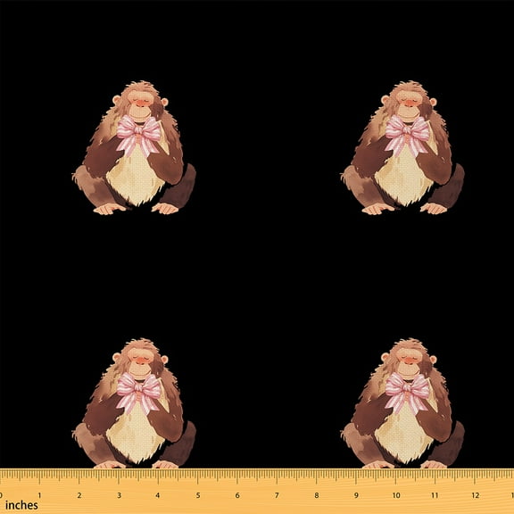Castle Fairy Cute Monkey Fabric by the Yard 10 Yard,Kawaii Bow Room Decor Fabric by the Yard,Cartoon Animal Sewing Fabric,Luxury Kids Bedroom Decor