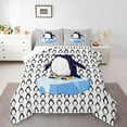 thumbnail image 1 of Castle Fairy Cute Penguin Queen Comforter Set,Cartoon Animal Bedding Comforter Set, 1 of 8