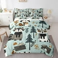 thumbnail image 1 of Castle Fairy Cute Raccoon Bedding Comforter Set 7pcs for Preppy Child,Cartoon Jungle Animal Queen Bedding Sets Super Cozy,Kawaii Woodland Wildlife Queen Sheet Sets,Ultra Soft Home Decor,Reversible, 1 of 8