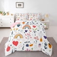thumbnail image 1 of Castle Fairy Cute Rainbow Queen Comforter Set,Spring Garden Flowers Bedding Comforter Set, 1 of 8