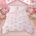 thumbnail image 1 of Castle Fairy Cute Ribbon Bow-Tie 2Pcs Bedding Comforter Set for Teens Girls Kids,Gradient Pink Twin Comforter Sets,Dreamy Princess Breathable Bedding Set,Luxury Bedroom Decor, 1 of 8