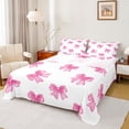 thumbnail image 1 of Castle Fairy Cute Ribbon Bow-Tie Full Size Sheets,Dreamy Girly Bow Bed Sheets, 1 of 7