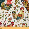 thumbnail image 1 of Castle Fairy Cute Rooster Fabric by the Yard 1 Yard,Farmhouse Animal Home Decor Fabric by the Yard,Chic Flower Room Decor Fabric by the Yard,Microfiber Teens Bedroom Decor, 1 of 6
